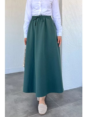 Julude Bel Lastikli Çift Cepli Tesettür Etek P-00022545