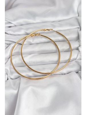 Renas Store 316L Çelik Gold Renk 75 mm Halka Küpe - TJ-BKP11510