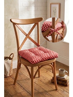Dekomod 1 Adet Dijital Baskılı Bağcıklı Pofidik Sandalye ve Piknik Minderi Çok Amaçlı 40X40CM