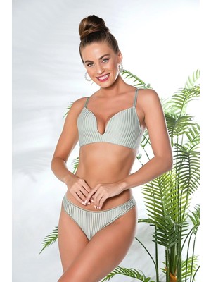 MTM My The Mall Giyim Dekolte Sütyen ve String Takım Mint Yeşili