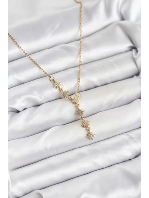 Renas Store 316L Çelik Zincir Gold Renk Kutup Yıldızı Model Kadın Kolye - TJ-BKO10664