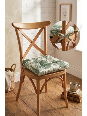 Dekomod 1 Adet Dijital Baskılı Bağcıklı Pofidik Sandalye ve Piknik Minderi Çok Amaçlı 40X40CM