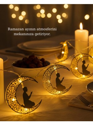 Astraltech Dekoratif Ramazan Ay Işığı Secde Eden Adam Figürlü