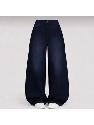 St.Poll Eskitme Yıkama Vintage Unisex Baggy Jean Pantolon
