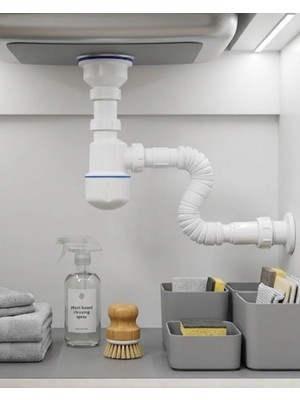 Valor Esnek Gider Sifonu Lavabo Için Koku Önleyici Tıkanma Karşıtı Bağlantı Seti