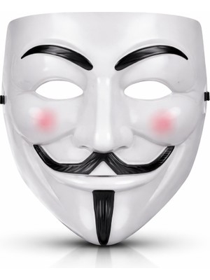Renas Store V Mask Premium Vendetta Beyaz Maske (Guy Fawkes Stil)