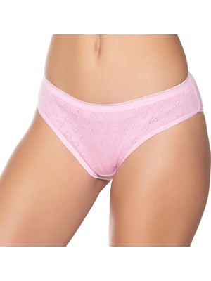 Gümüş 6092 12'li Kadın Jakarlı Kalp Desenli Bikini