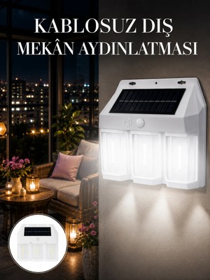 Valor Dış Mekan Solar Duvar Lambası – 120° Hareket Algılama, 3 Işık Modu Yeni Nesil