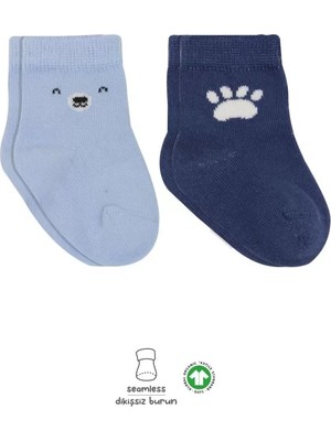 Renas Store Üreticiniz 2'li Bear Penye Soket Çorap 10116 Mavi