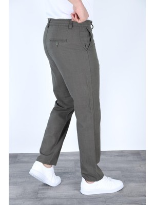 Myrab Denim Yazlık Rahat Kalıp Keten Pantolon Haki
