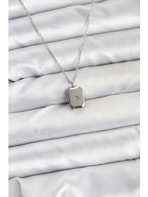 Renas Store 316L Çelik Zincir Gümüş Renk Minimal Kutup Yıldızı Model Kadın Kolye - TJ-BKO10684