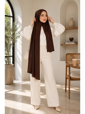 Wearflawless Geçmeli Hazır Pratik Penye Şal, Iç Göstermeyen Tesettür Şal, Kaymaz Günlük Kullanım Için Şal
