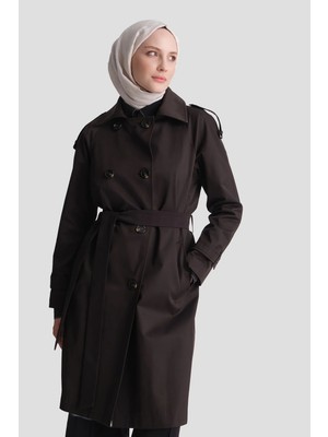 Armine Basic Kısa Trençkot Siyah