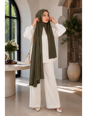 Wearflawless Geçmeli Hazır Pratik Penye Şal, Iç Göstermeyen Tesettür Şal, Kaymaz Günlük Kullanım Için Şal
