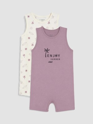 LC Waikiki Lcw Baby Bej Baskılı Erkek Bebek Tulum 2'li