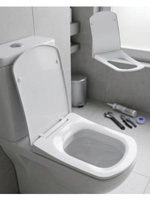 Renas Store Mey Ithalat® Universal Klozet Kapağı Yavaş Kapanan Sessiz Sistem Kolay Kurulum