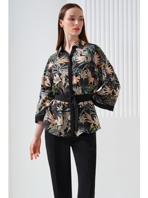 NaraMaxx Sırt Detaylı Kemerli Kimono
