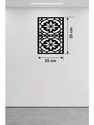 Renas Store Mey Ithalat® Kar Tanesi ve Barok Desenli Ahşap Duvar Tablosu - 25X35 cm Lazer Kesim Pano