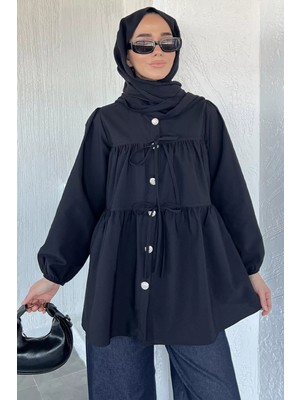 Julude Gülseli Bağcık Detaylı Tesettür Tunik P-00021788