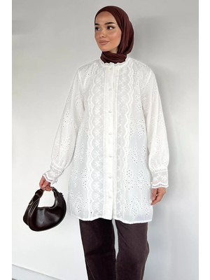 Julude Ön Düğmeli Fistolu Tesettür Gömlek Tunik P-00021944