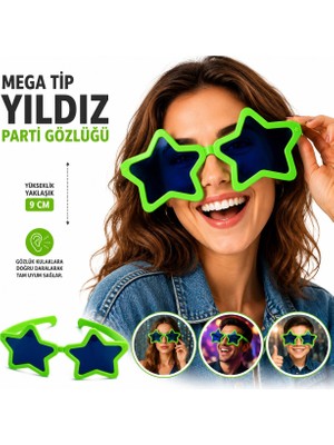 Renas Store Mega Tip Yıldız Parti Gözlüğü Yeşil Renk