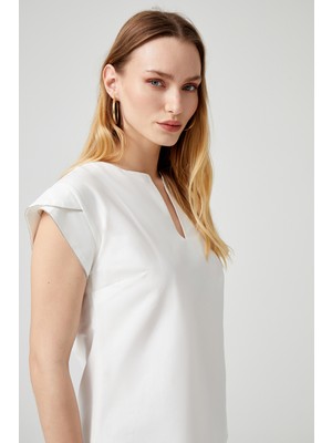 NaraMaxx Kol Detaylı Poplin Bluz