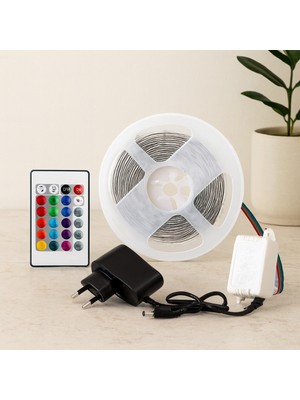 Renas Store 4.5 M Rgb LED Şerit 54 Led/m Kumandalı Adaptörlü