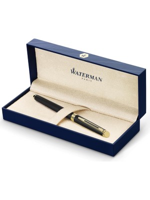 Waterman Hemisphere Mat Siyah Altın Tasarımlı Roller Kalem, Ince Uç, Siyah Mürekkep