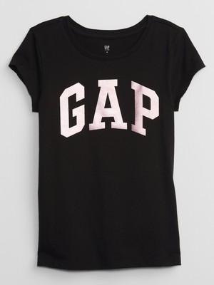 Gap Kız Çocuk Siyah Gap Logo T-Shirt