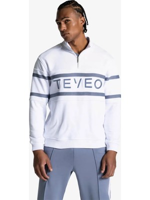 Teveo Club Yarım Fermuarlı Kazak (Demir Mavisi)