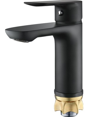 Fleko Mob Siyah Lavabo Bataryası Lavabo  Musluğu