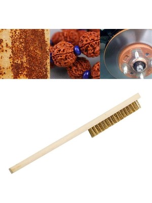 Renas Store Ieg™ Metal Telli Fırça Ahşap Saplı Pas Kir Sökme Temizleme Fırçası