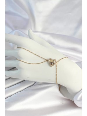 Renas Store 316L Çelik Zincirli Gold Renk Kalp Figürlü Şahmeran - TJ-SN660