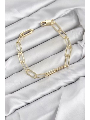 Renas Store cm Ataş Zincir Model Gold Renk Pirinç Kadın Bileklik TJ-BB8595