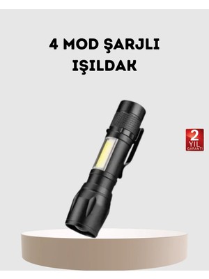 Astraltech Profesyonel 4 Modlu Şarjlı El Feneri | 1300 Mah Batarya | Cree LED Teknolojisi