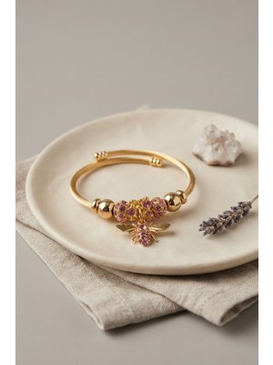 Renas Store Pembe Arı Model Gold Renk Charm Bileklik
