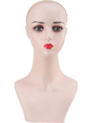 Renas Store Makyajlı Uzun Peruk Kafa Mankeni