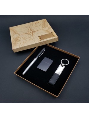 Renas Store Kalem Çakmak Anahtarlık Silver Set