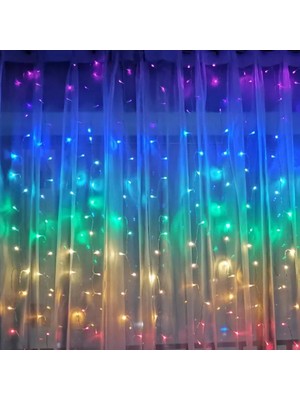 Renas Store Perde LED  240 Ledli 8 Fonksiyonlu Dekor Lambası Rgb