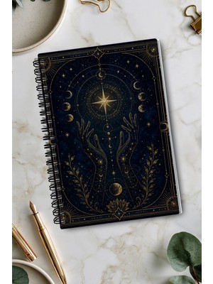 giftkonsept Mistik Ay Evreleri Konseptli 50 Yaprak 100 Sayfa Sprialli Defter