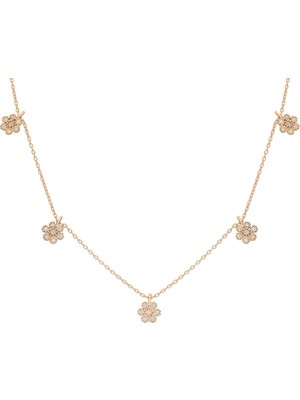 Eva Pırlanta Flower Sallantılı Kolye 718909 Rose