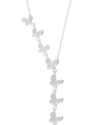 Eva Pırlanta Kelebek Kolye 718905 Silver