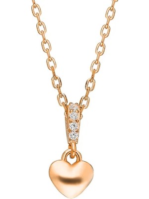 Eva Pırlanta Taşlı Kalp Kolye 718003 Rose