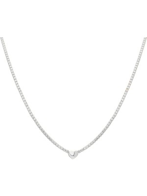 Eva Pırlanta Taşlı Kalp Kolye 718917 Silver