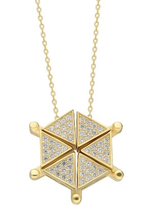 Eva Pırlanta Tria Mıknatıs Kolye 718908 Gold