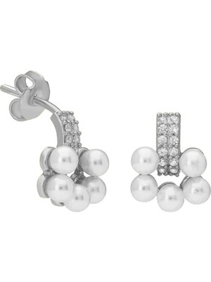 Eva Pırlanta Inci Papatya Küpe 717135 Silver