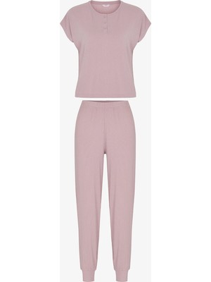 Penti Lila Midnight Fitilli Pantolon Kısa Kollu Pijama Takımı