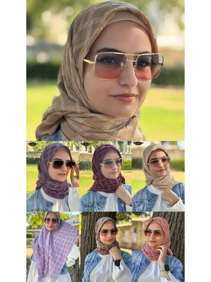 ALDAIYR 7 Jakarlı Pamuk Caz Eşarp 120X120 Pamuk Ikinci Desen