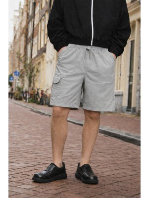 Damga Erkek Premium Jogger Relax Kargo Cepli Taş Keten Şort