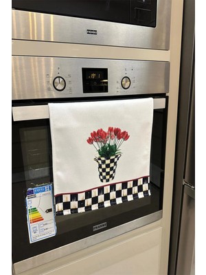 Aymira Home Dekoratif Mutfak Pamuklu Fırın Havlusu Özel Desenli Etnik Model 35X50 cm Yıkanabilir
